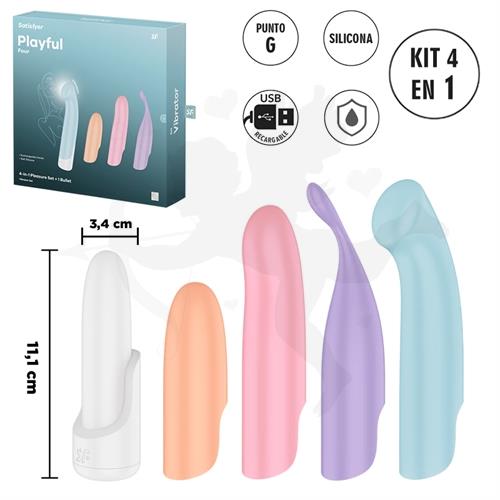 Playful Four estimulador con kit de 4 cabezales diferentes